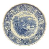 Pie dish Villeroy & Boch Mettlach Burgenland 32,5 cm vintage blue & white