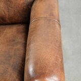 Armchair made of sheepskin leather in Art Deco design with beautiful patina