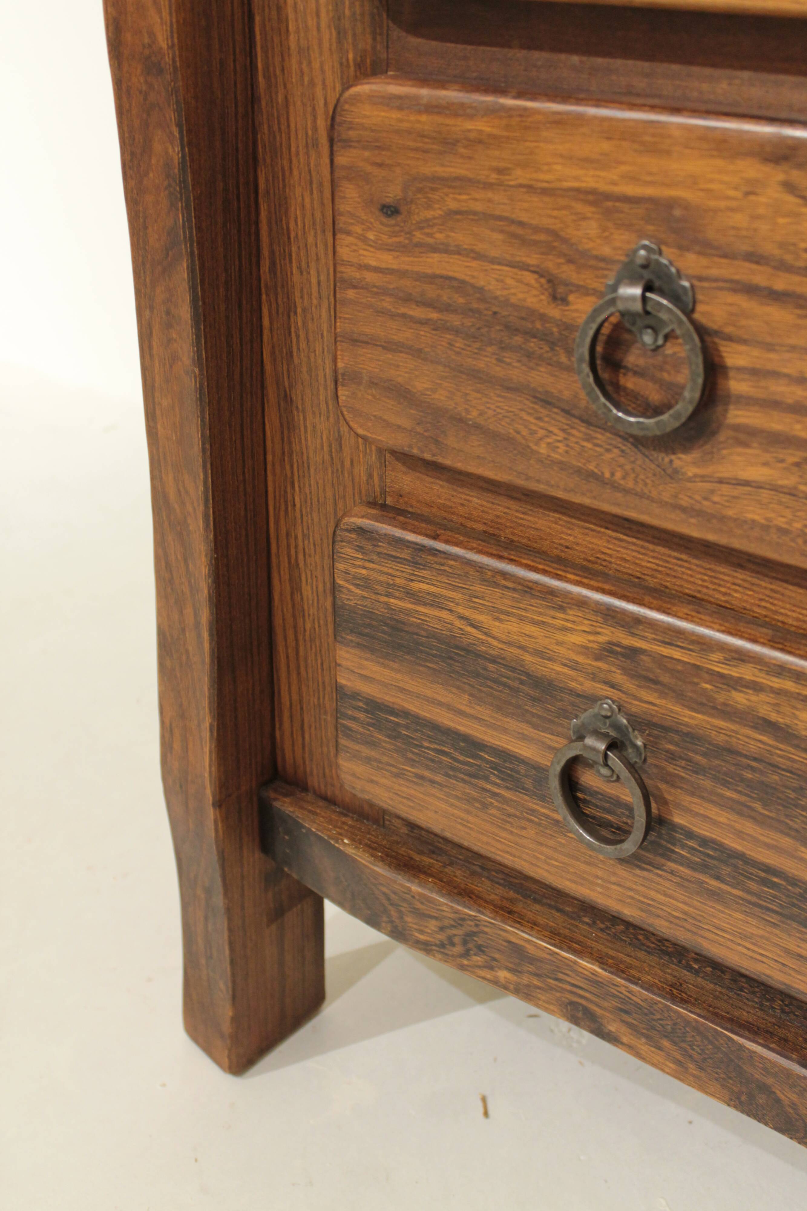 Commode brutaliste en orme Aranjou - Année 60