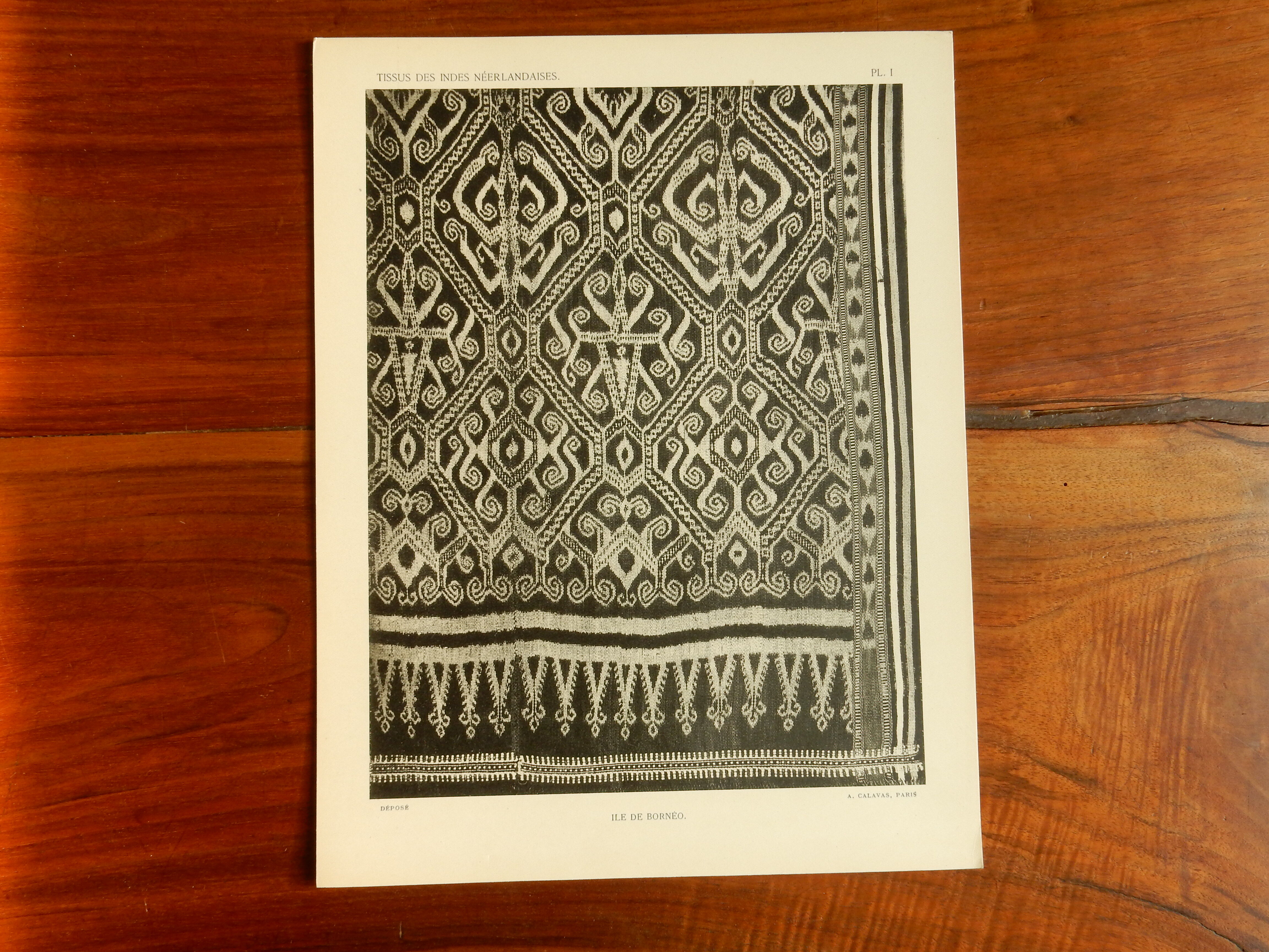 Old fabric board Ikät de Borné 1930