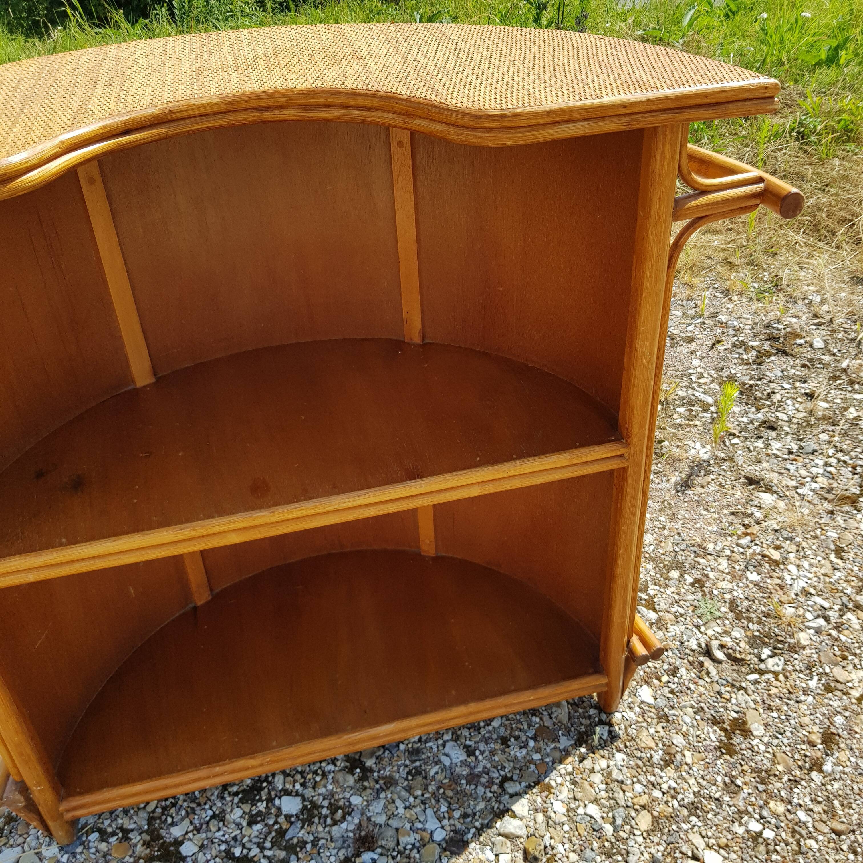 Vintage bamboo and rattan bar