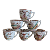 6 teacups in Japanese décor tiled at the Pagoda