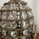 Table lamp in brass, beads and glass pendants