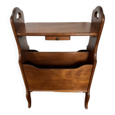 Vintage wooden end table magazine holder