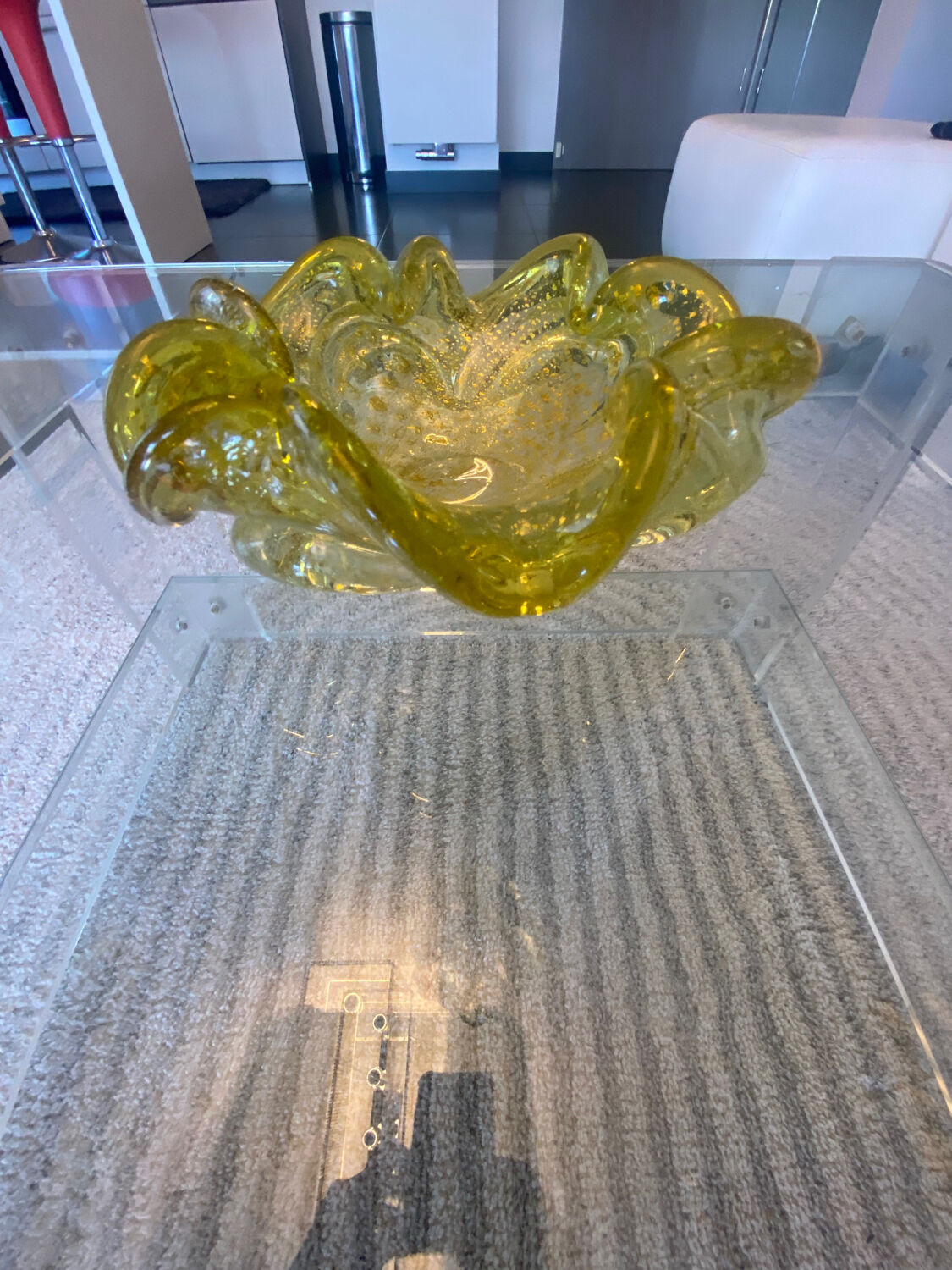 Empty ashtray pocket Murano Barovier Toso Vintage gold glitter