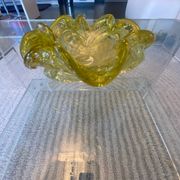 Empty ashtray pocket Murano Barovier Toso Vintage gold glitter