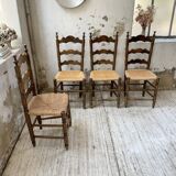 Set of rustic Provençal mulched chairs
