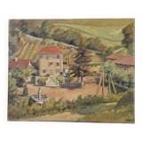 Mansion, oil by PG Klein