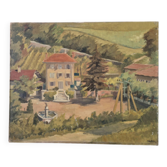 Mansion, oil by PG Klein