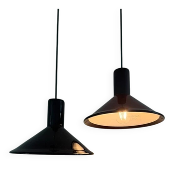 Vintage 2x Holmegaard P&T pendants - Michael Bang - Danish design lamp
