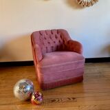 Upholstered toad armchair