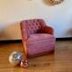 Upholstered toad armchair