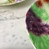 Set of 4 plates in slurry XIXth model Grapes