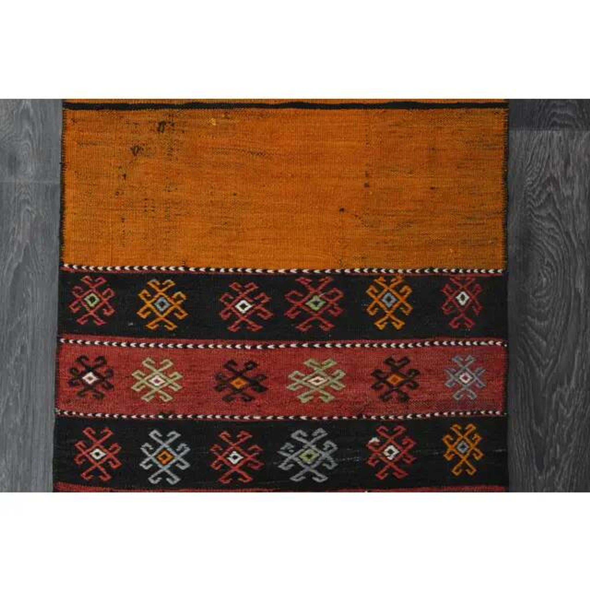 1970s Turkish Oushak Handmade Wool Cotton Red Runner Rug 65x229