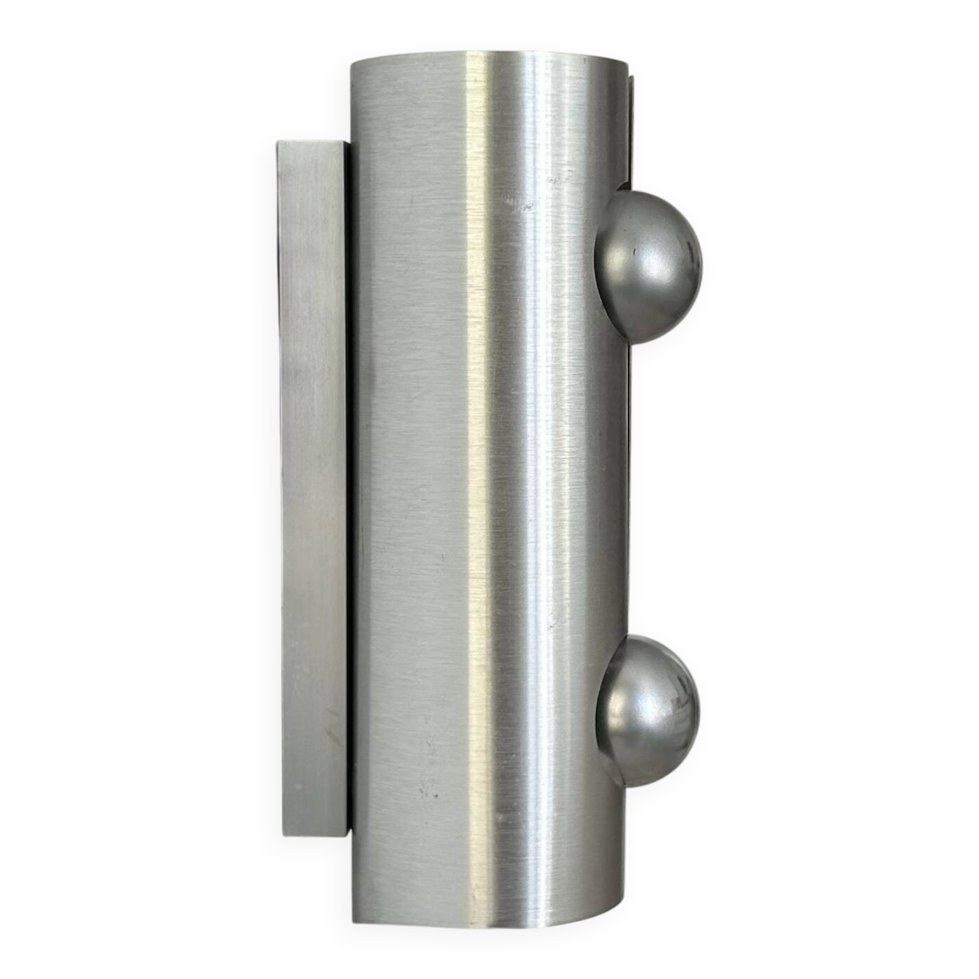 Vintage brushed metal wall lamp, France 1970