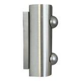 Vintage brushed metal wall lamp, France 1970