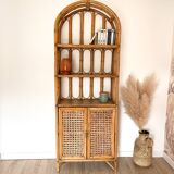 Étagère / Blibliothèque en bambou et rotin - Années 60/70