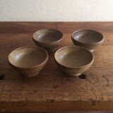 Set of 4 old bowls in stoneware