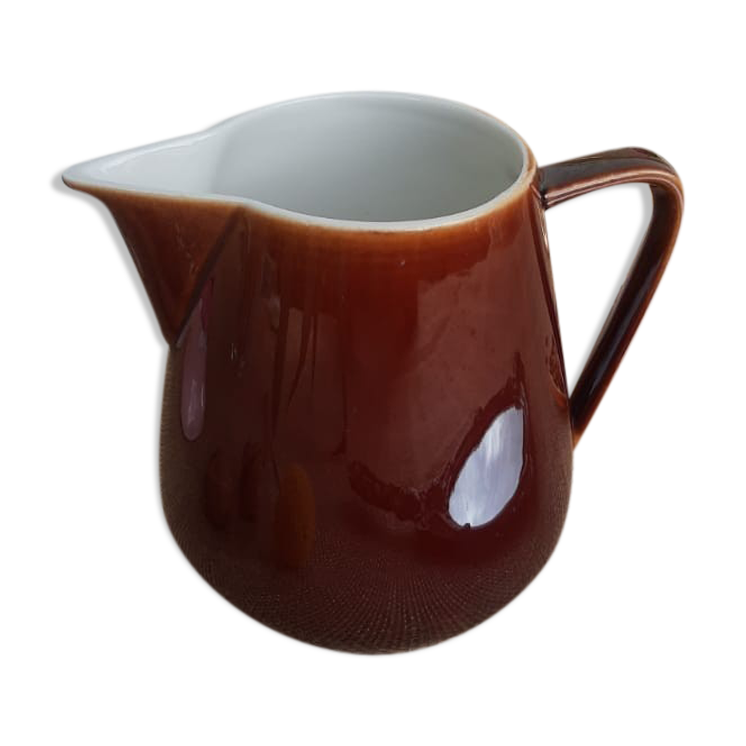 Brown glazed milk jar Villeroy & Boch Made in Luxembourg - vintage