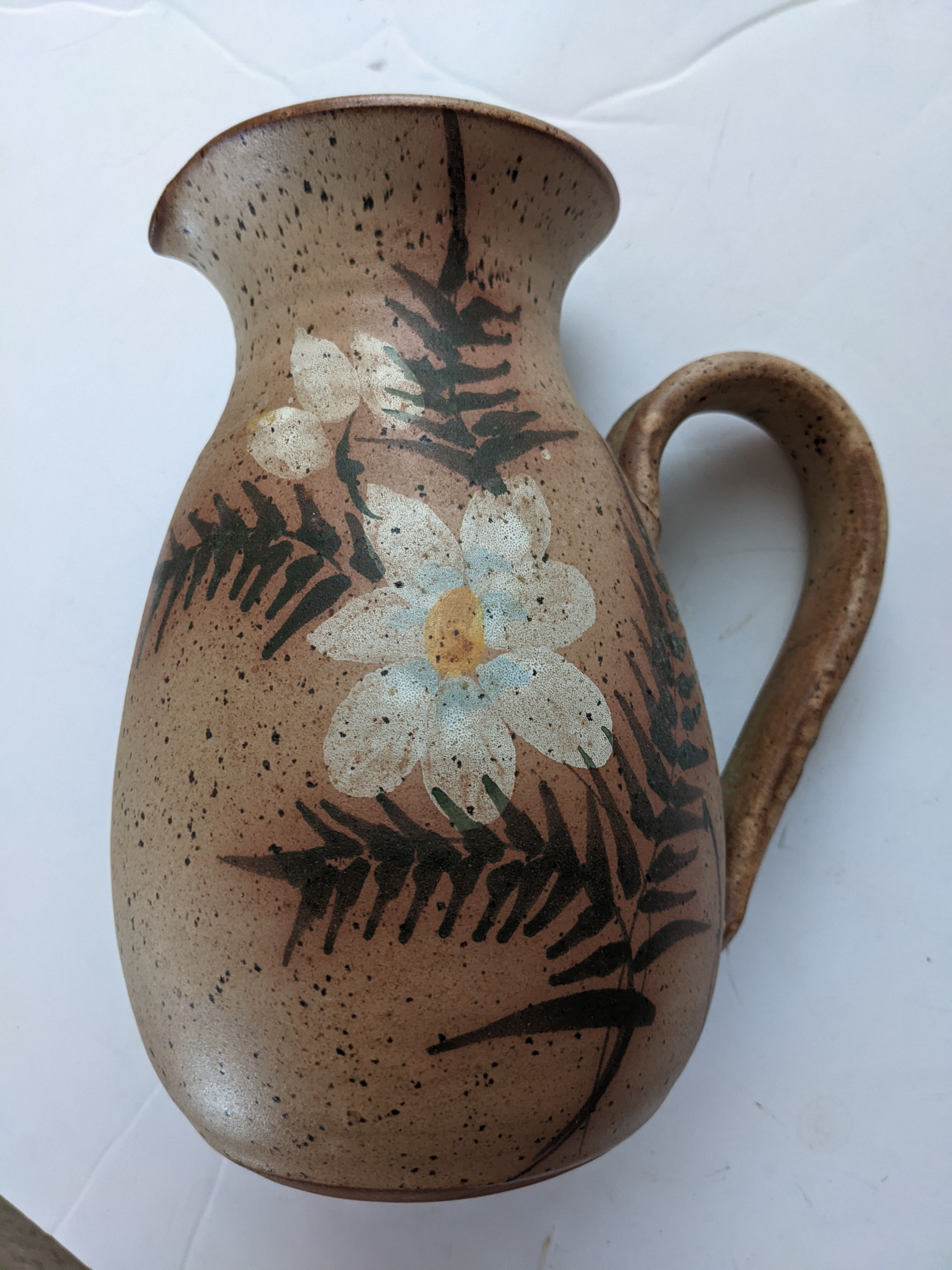 Jug vintage stoneware Vallauris pyrité
