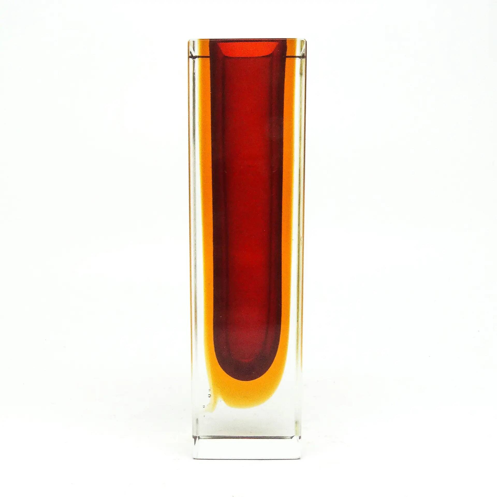 Sommerso vase, mid-century modern, glass, designed by F. Poli, Italy, 1950s