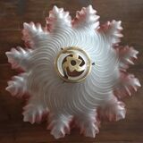 Colorized molded glass lampshade - 50s