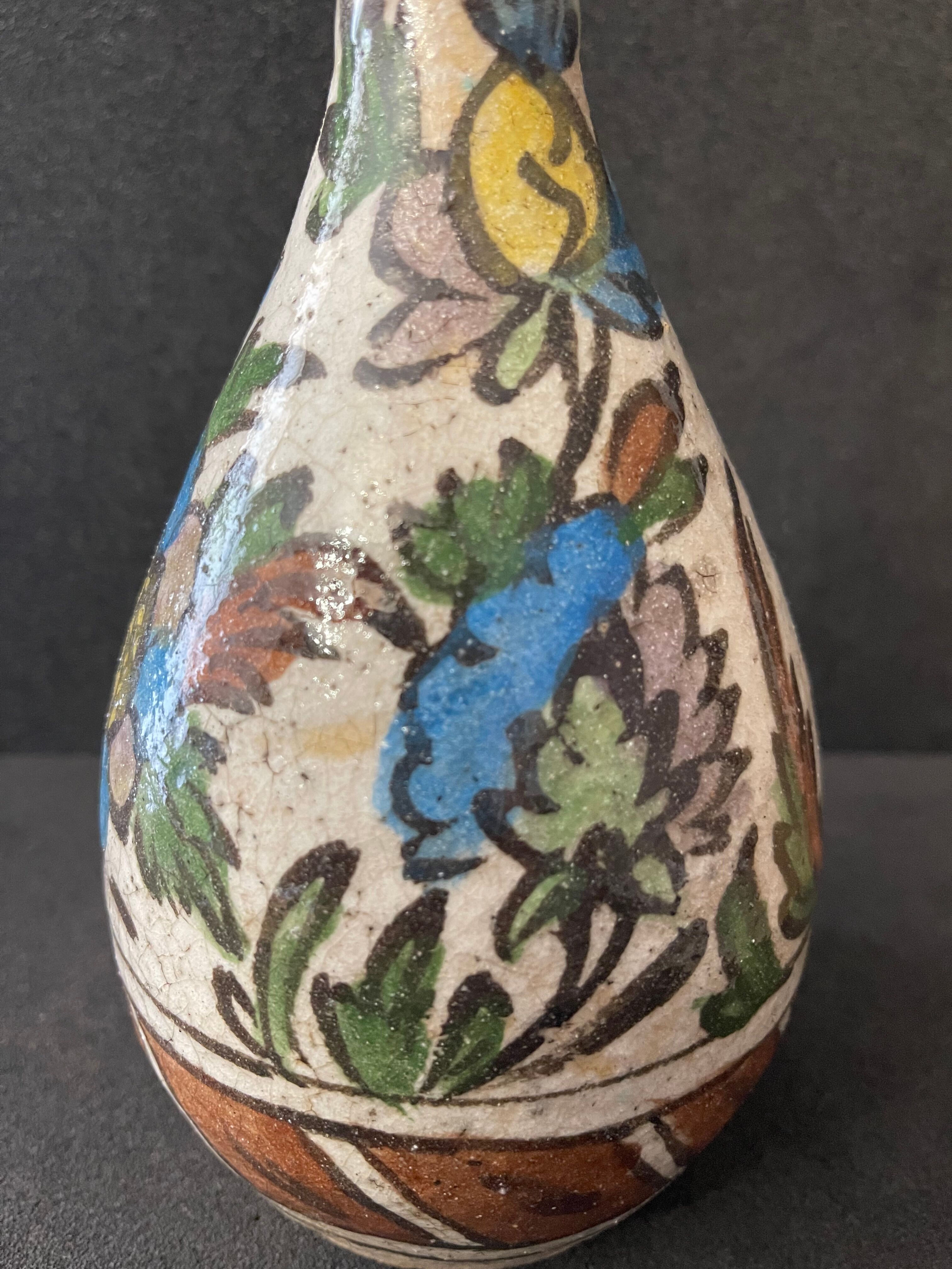Bottle of Iznik Turkey in siliceous ceramic decoration under lead glaze nineteenth century