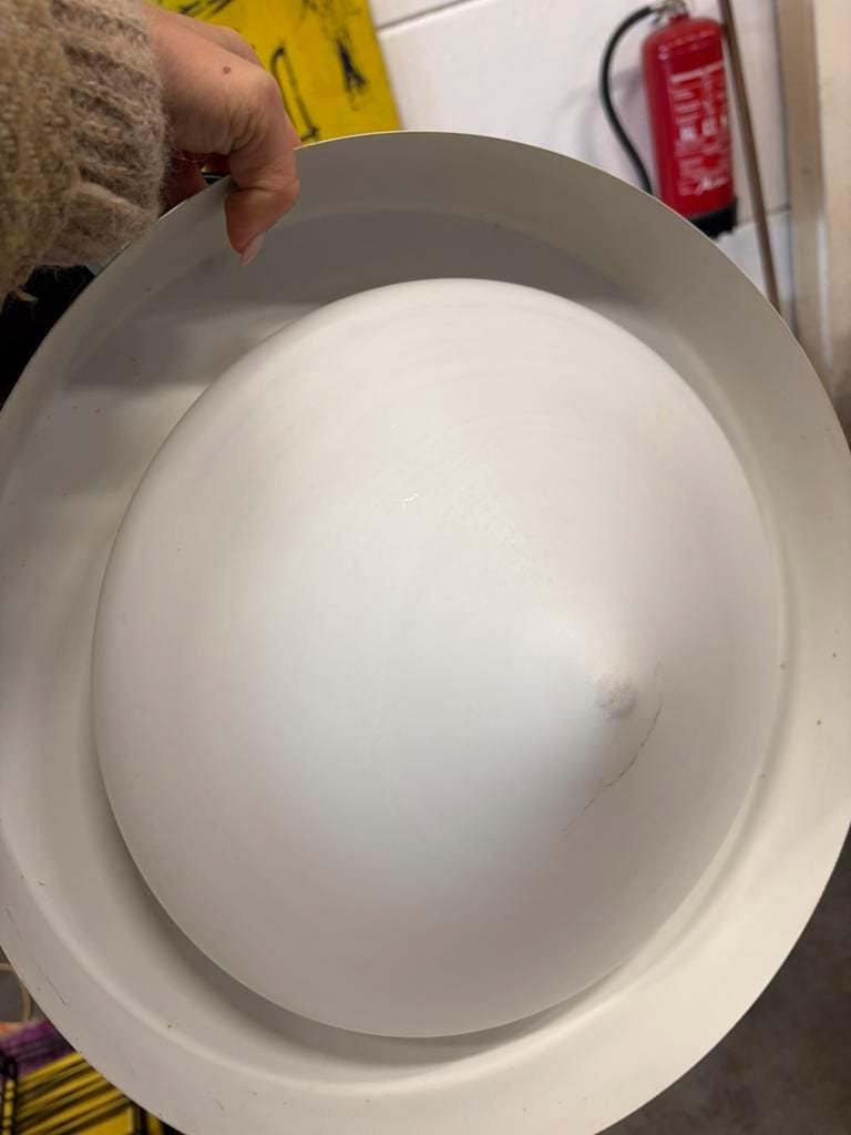 Lustre vintage en métal saumon orange / suspension