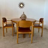 Vintage 70s Scandinavian design oak extendable table