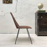 Vintage chair in wicker and metal circa 1950