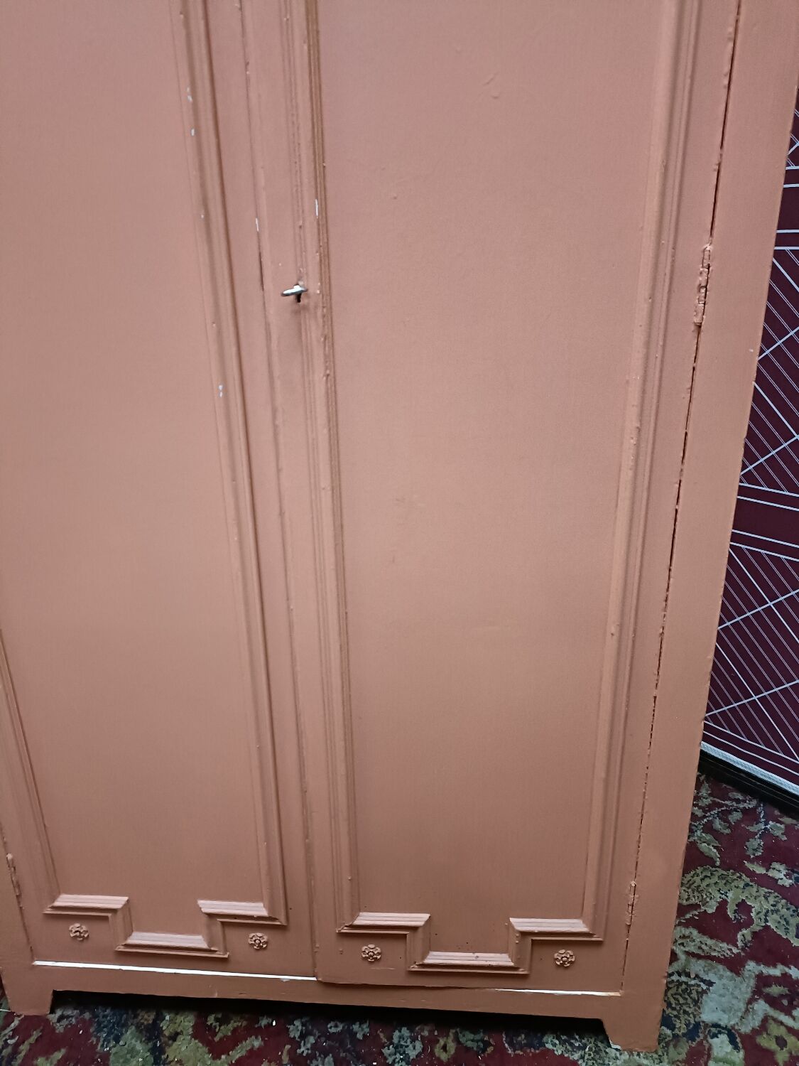 Vintage two-door cabinet with shelves
