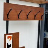 MCM Vintage Teak Coat Rack with Storage Unit