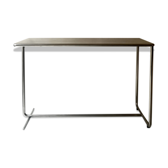 Dining table / tubular and modernist desk in chrome metal