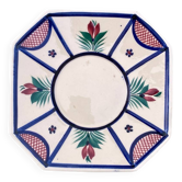Assiette octogonale en faïence