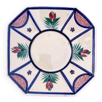 Octagonal earthenware plate