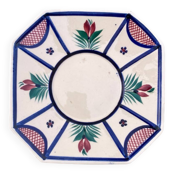 Octagonal earthenware plate