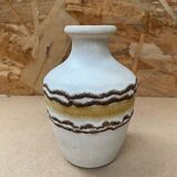 Antique Vintage Beige & Brown Ceramic Vase #B617
