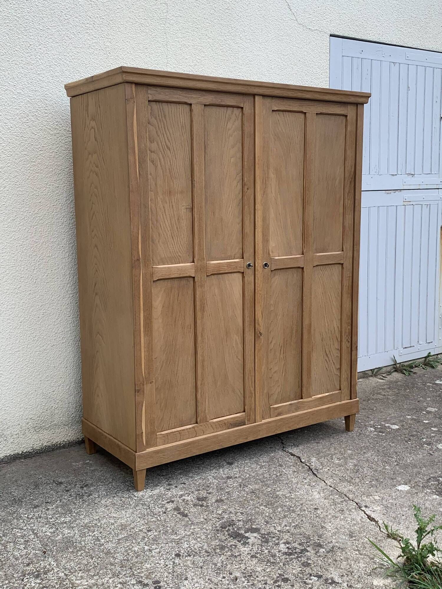 Armoire parisienne art déco 1930 penderie démontable bois brut