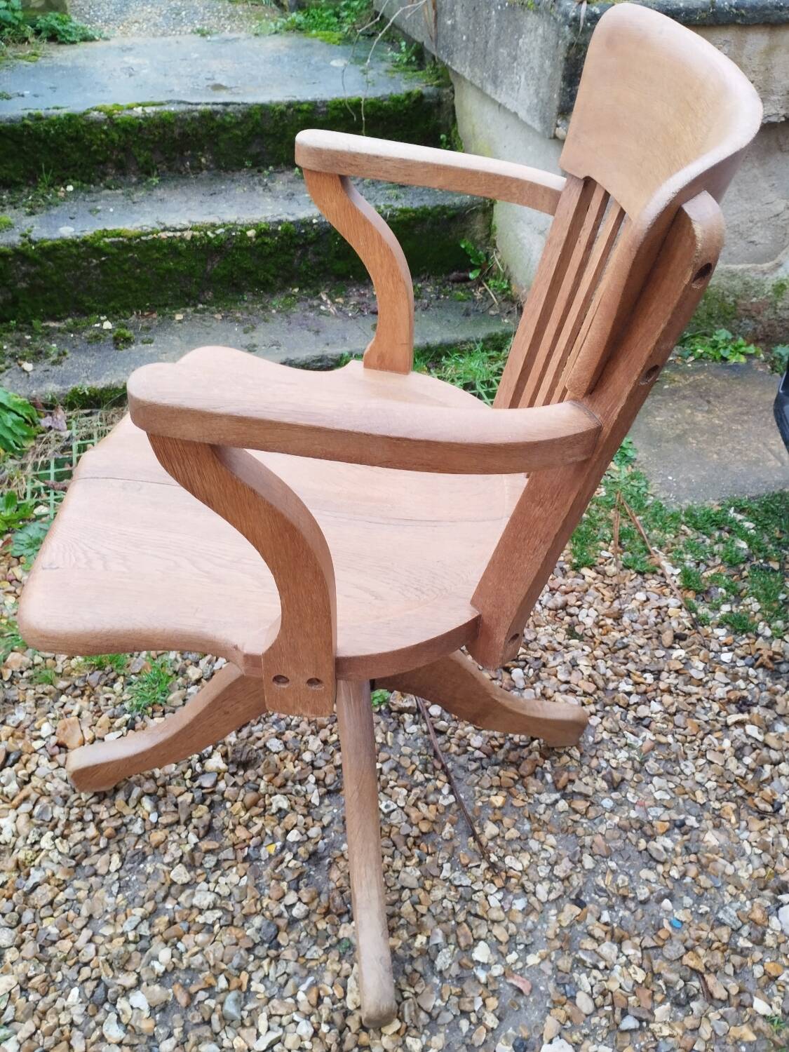 Old wooden desk chair