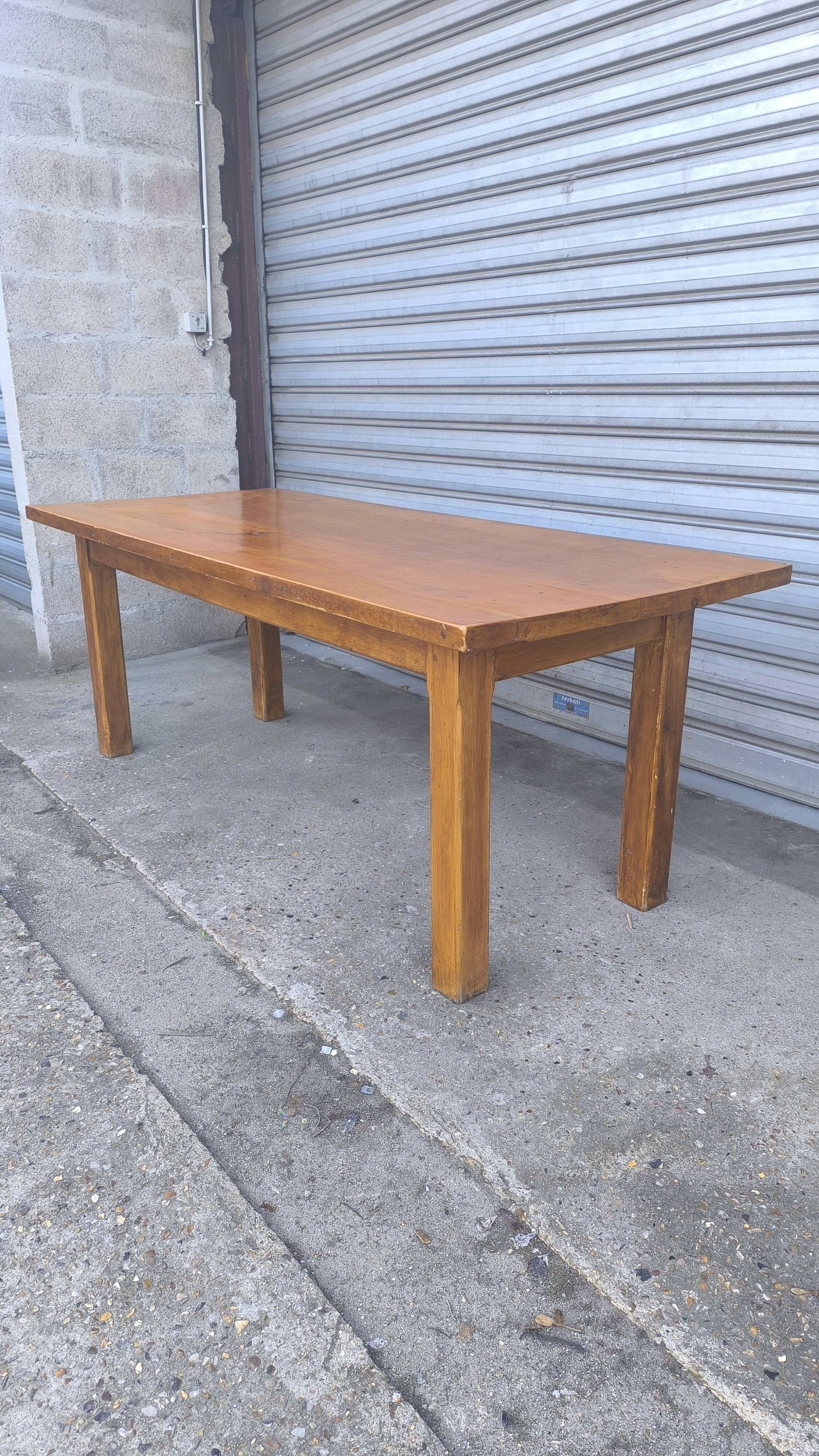 Solid elm farmhouse table, 1960s