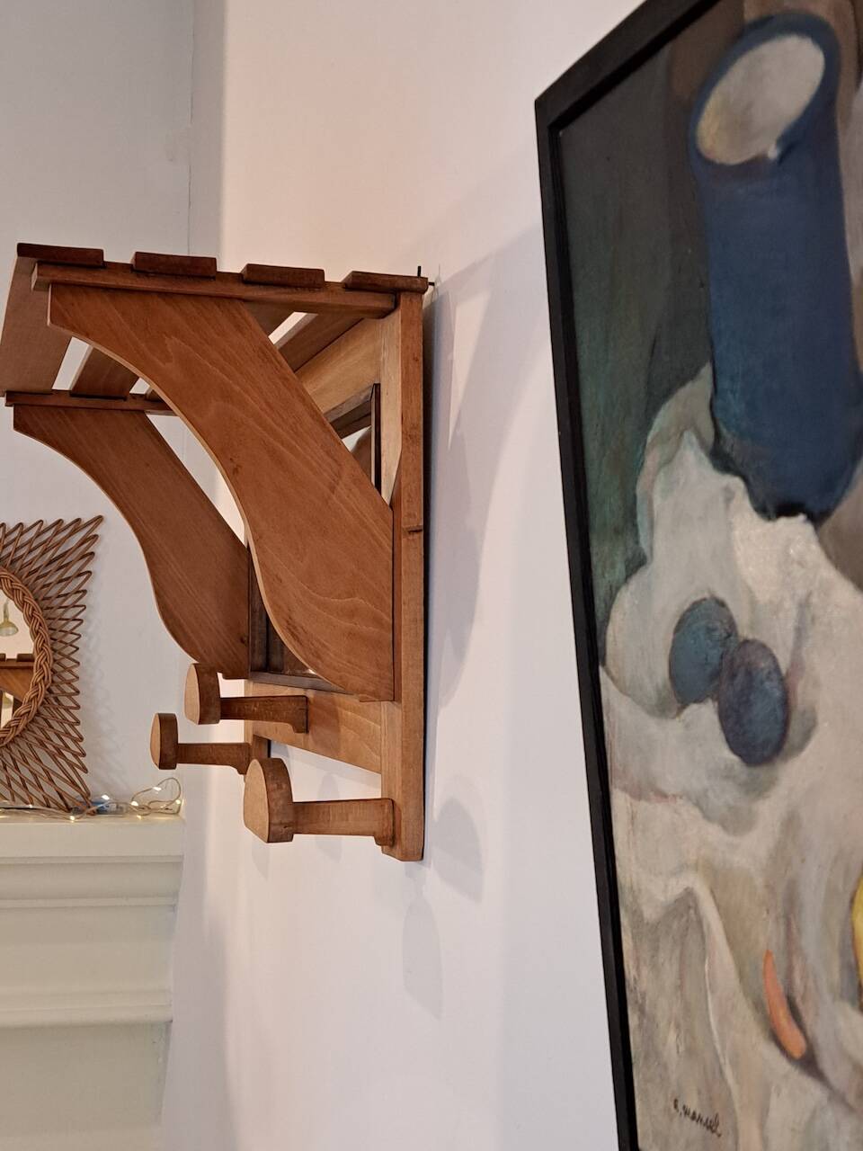 Vintage 1950s wall coat rack