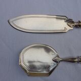 2 dessert serving cutlery art deco silver filled and silver metal