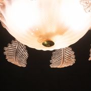 Pink Art Decò Barovier e Toso "Fountain" Pendant Light, Murano Glass, 1940s