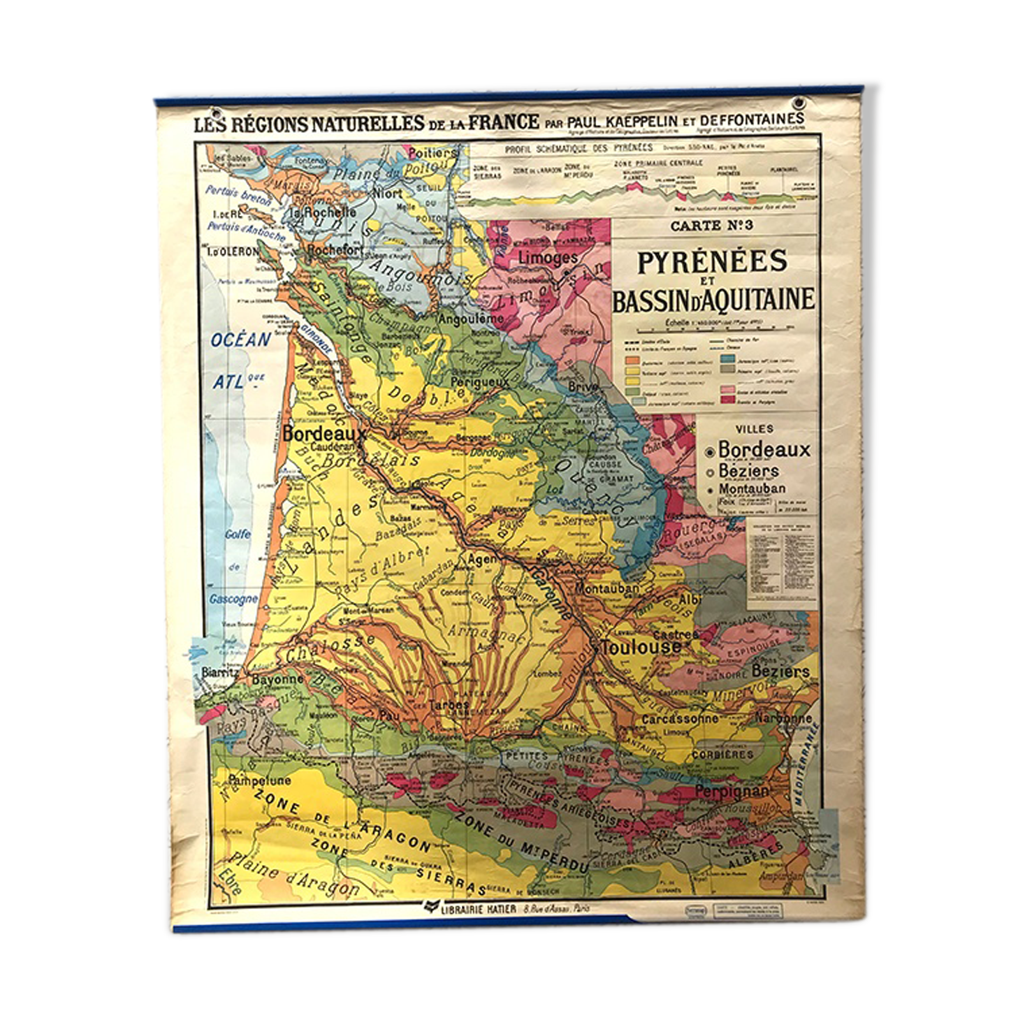 Map ancient Pyrenées Aquitan basin