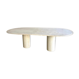 Olya oblong dining table - 200x100 natural travertine