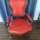 Antique solid wood armchair – Louis XV style – red upholstery, 19th century