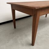 Teak farmhouse table with spindle legs