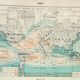 Old engraving 1898, Tides and salinities, map • Lithograph, Original plate