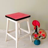 Red formica stool