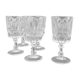 Five Chiseled Crystal Wine Glasses - Vintage 60s Glasses